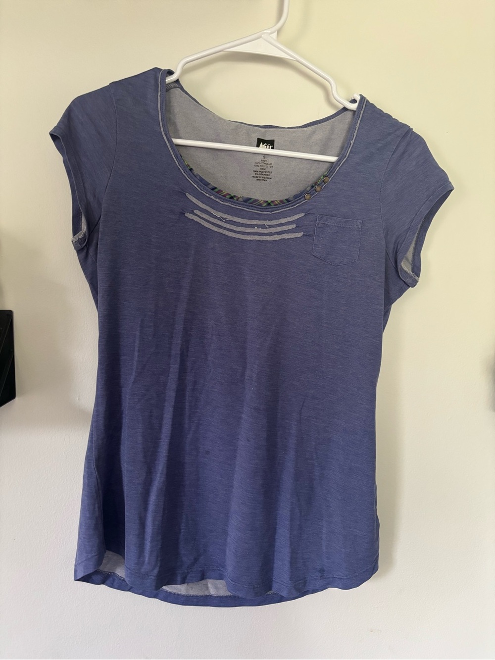 REI Blue Short Sleeve Outdoor Hiking Top Size S